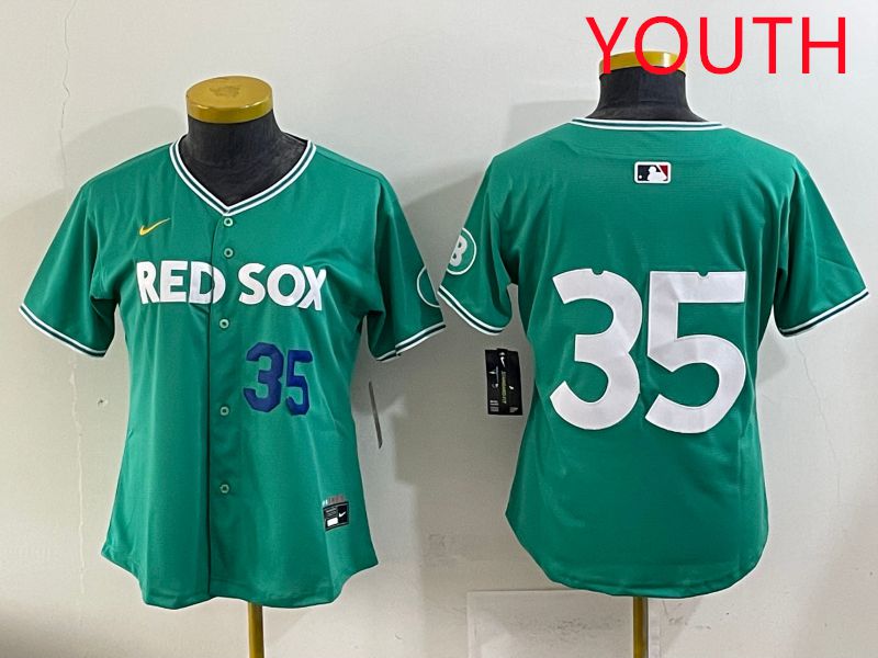 Youth 2025 Boston Red Sox 35 No Name Dark Green Joint Name Nike MLB Jersey style 3